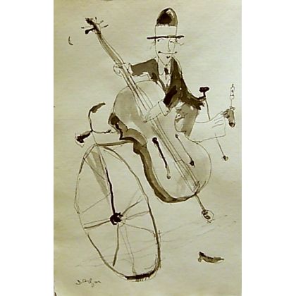 Bicykliści....., Dariusz Grajek, grafika warsztatowa