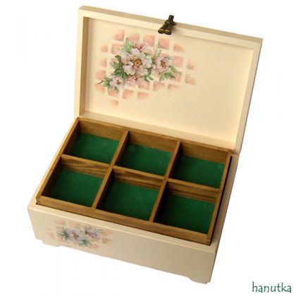 hanutka - kasetki, pudełka - PEONIE kuferek na biżuterię foto #4