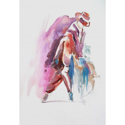 taniec, Alina Louka, obrazy akwarela