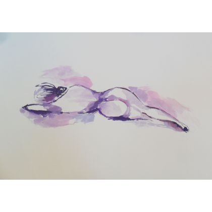 Alina Louka - obrazy akwarela - akwarela akt foto #2