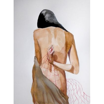 Paweł Dąbrowski - obrazy akwarela - Syrena  30x40cm foto #1