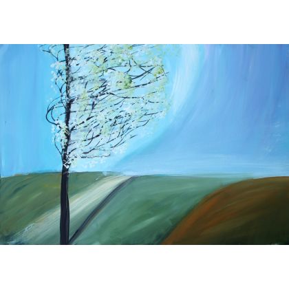 Paweł Dąbrowski - obrazy olejne - "Powiew wiosny" 30x21cm foto #1