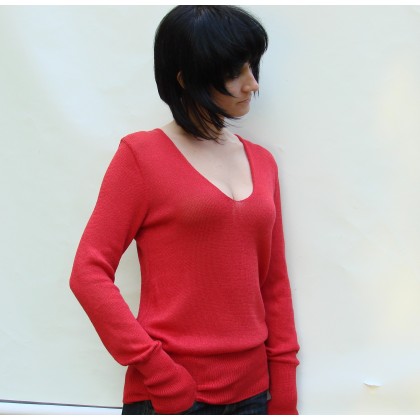 halo-pracownia - bluzki - czerwona z dekoltem M foto #3