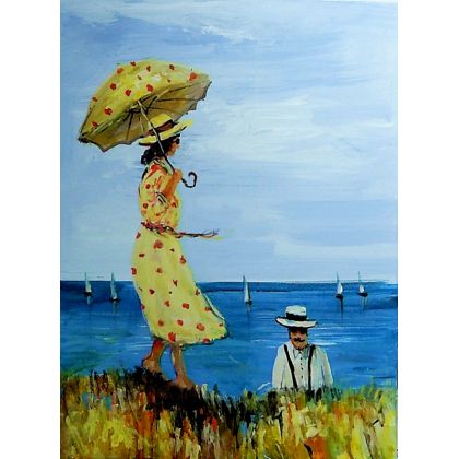 Dariusz Grajek - olej + akryl - Panna i parasol... foto #1