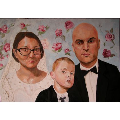 Portret ślubny, Natalia Biegalska, obrazy olejne