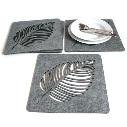 Filcowe liście pod talerze 4kw, home variety, podkładki na stół