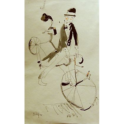 Zwariowani bicykliści..., Dariusz Grajek, grafika warsztatowa
