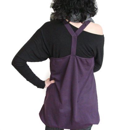 halo-pracownia - sukienki - tunika na szelkach śliwka foto #1