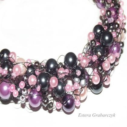 Estera Grabarczyk - korale,naszyjniki - różowe perły foto #1