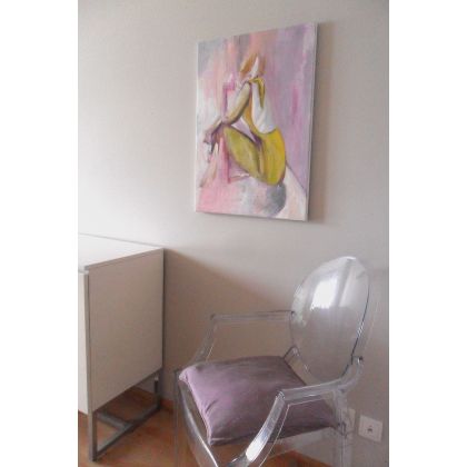 Alina Louka - obrazy tech. mieszana - sukienka 50x70cm foto #2