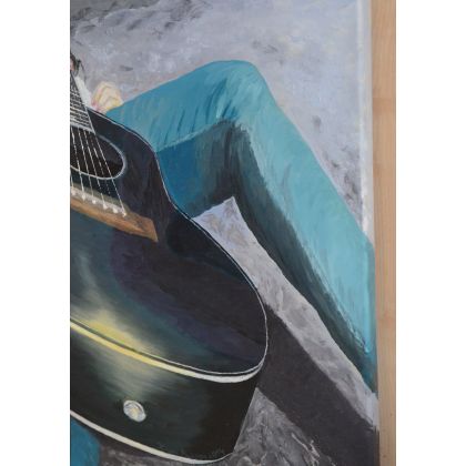 Krystyna Mąkosza - obrazy olejne - Gitara i ja foto #2