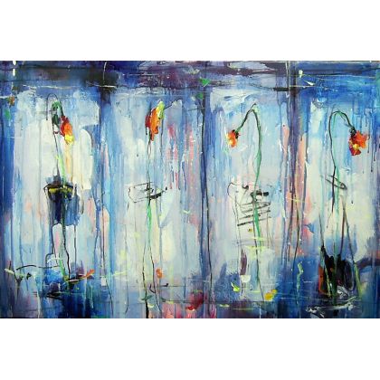 Dariusz Grajek - olej + akryl - Kwiaty w wazonach.... foto #1