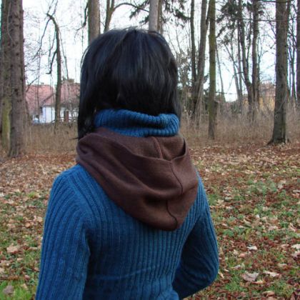 halo-pracownia - czapki - szalokaptur brązowy foto #2