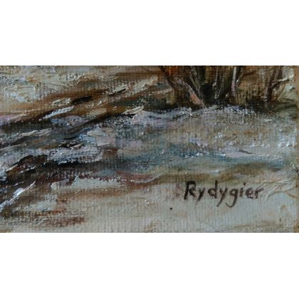 Danuta Rydygier - obrazy olejne - zimowy pejzaż wiejski foto #1