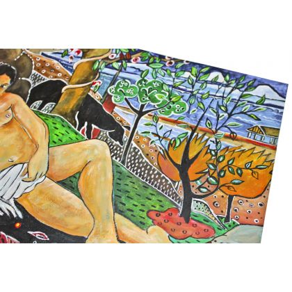 Sara Mondrian - obrazy akwarela - Kolorowy Gauguin dla P Izabeli foto #5