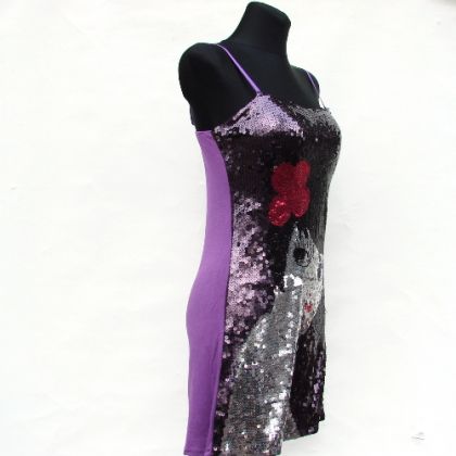 halo-pracownia - sukienki letnie - cekinowa mini w fiolecie foto #1