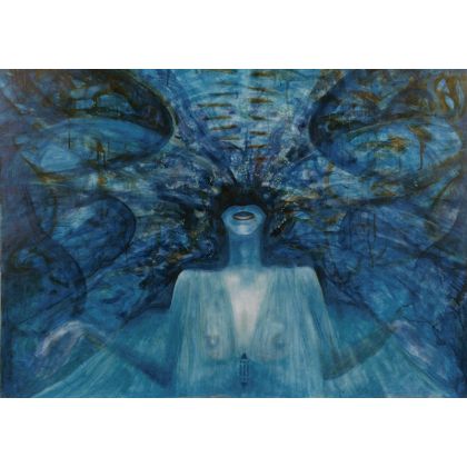 W Niebieskościach, Krzysztof Krawiec, obrazy akryl