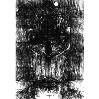 Cisza, Krzysztof Krawiec, rysunek tuszem