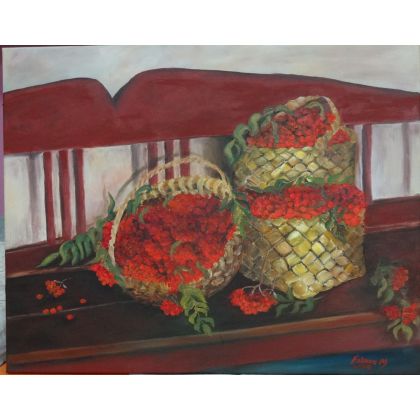 Koszyki pełne jesieni, Maria Sularz, obrazy olejne