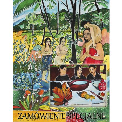 Kolorowy Gauguin dla P Izabeli, Sara Mondrian, obrazy akwarela
