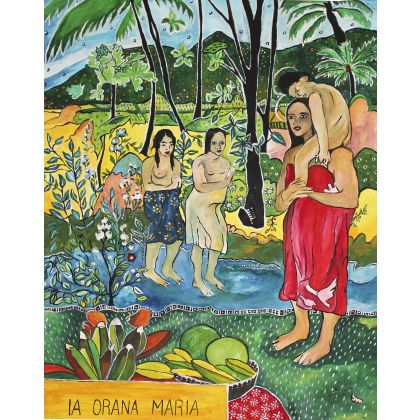 Sara Mondrian - obrazy akwarela - Kolorowy Gauguin dla P Izabeli foto #2