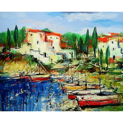 Dariusz Grajek - olej + akryl - Łodzie w Port Lligat.... foto #1