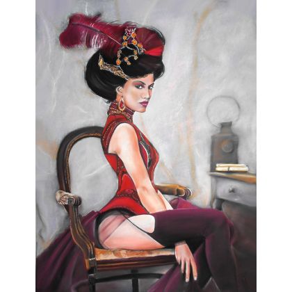 Buduar, Włodek Rybacki, obrazy tech. mieszana