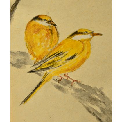 Sylwester Sulima - rysunki tech.mieszana - yellow birds foto #1