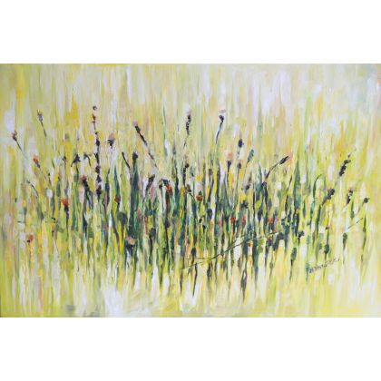 Wiosenna łaka, Sara Mondrian, obrazy olejne