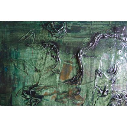 Krystyna Ciećwierska - obrazy akryl - głębia malachitu foto #1