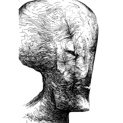 W świecie iluzji 8, Krzysztof Krawiec, rysunek tuszem