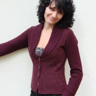 SWETER - ŻAKIET ŚLIWKA