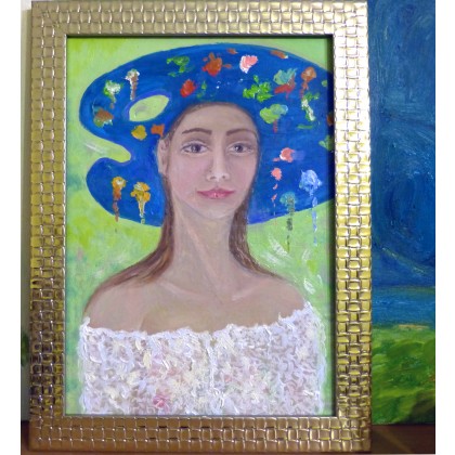 Portret w złotej ramce, Elżbieta Goszczycka, obrazy olejne