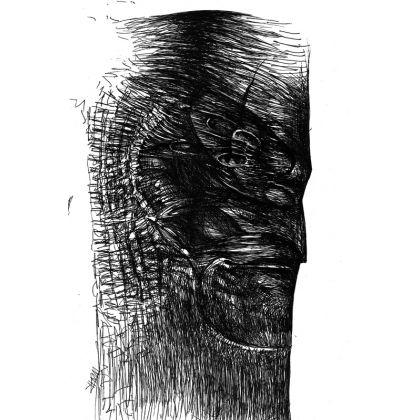 W świecie iluzji 12, Krzysztof Krawiec, rysunek tuszem
