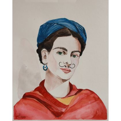 Frida czy Dali 40x50cm, Paweł Dąbrowski, obrazy akwarela