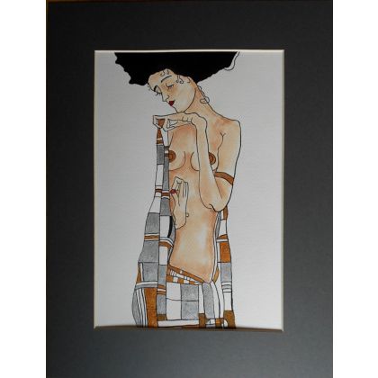 Włodek Rybacki - obrazy tech. mieszana - wg.E.Schiele foto #1
