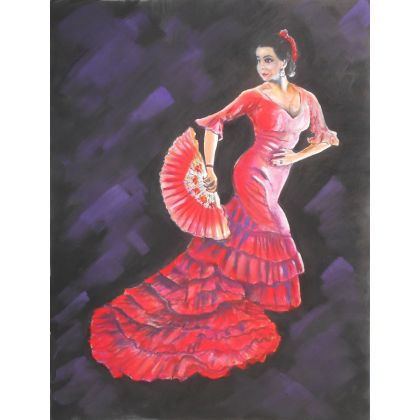 Flamenco IV, Włodek Rybacki, obrazy tech. mieszana