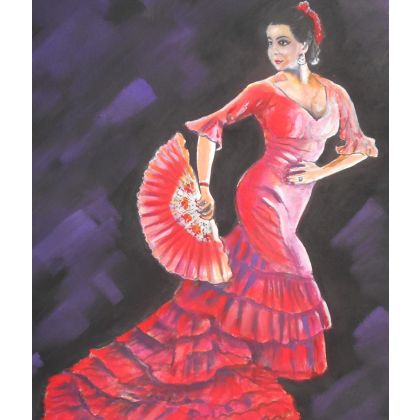 Włodek Rybacki - obrazy tech. mieszana - Flamenco IV foto #2
