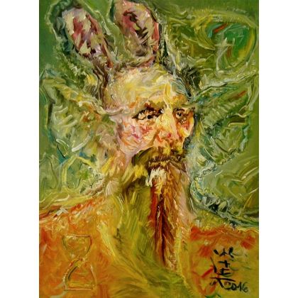 Stary Faun - Zaduma, 60x80 cm, Eryk Maler, obrazy olejne