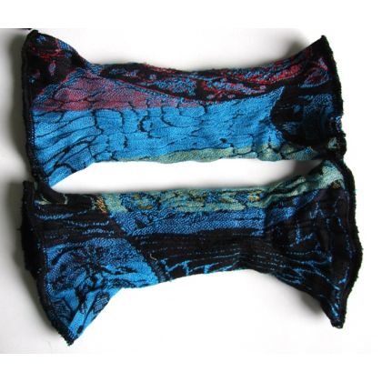 bajeczne getry w turkusie, halo-pracownia, mitenki i rękawiczki