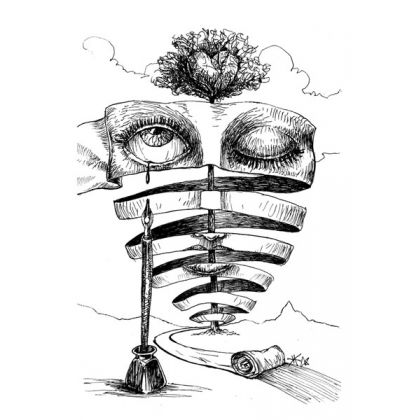 Oda do niej, Krzysztof Krawiec, rysunek tuszem