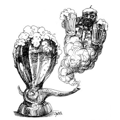 Pipa Blues  *piórko, Krzysztof Krawiec, rysunek tuszem