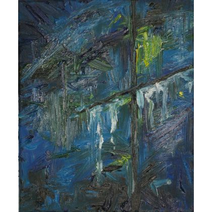Abstrakcja Niebieska I, Nelly Chełstowska, obrazy olejne