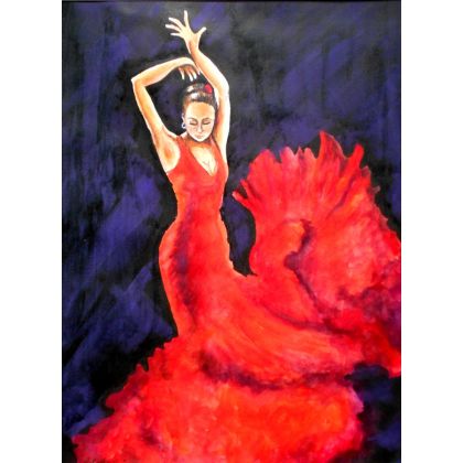 Flamenco II, Włodek Rybacki, obrazy tech. mieszana