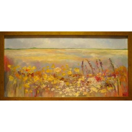 Słoneczna łąka w ramie, Paulina Lebida, obrazy akryl