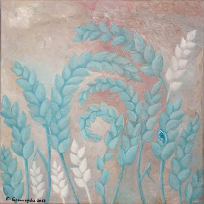 Niebieskie kłosy, Elżbieta Goszczycka, obrazy olejne