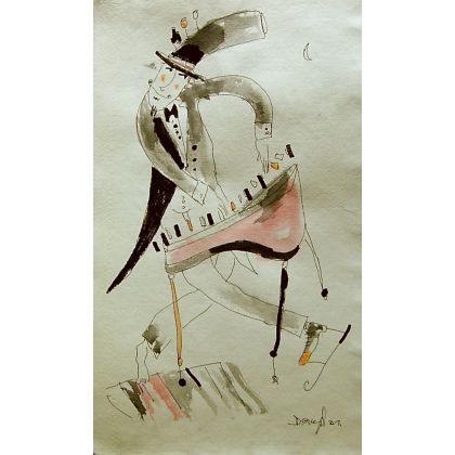 Dariusz Grajek - grafika warsztatowa - Muzyczne duo..... foto #1