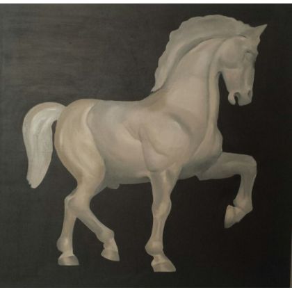 obraz olejny akrylowy koń sculpture na, Małgorzata Gazduła, obrazy tech. mieszana