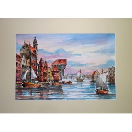 Danuta Rydygier - obrazy akwarela - Gdańsk. Motława 3 foto #1