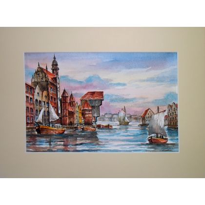 Danuta Rydygier - obrazy akwarela - Gdańsk. Motława 3 foto #2